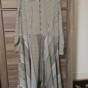 Who What Wear black and cream houndstooth dress